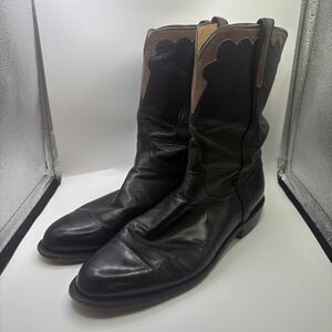 Lucchese Classics Handmade Black Leather Western Cowboy Boots Mens 11.5 D400814